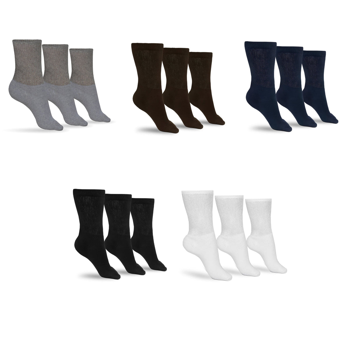 Men's Cotton Diabetic Crew Socks (Assorted) β product view 7