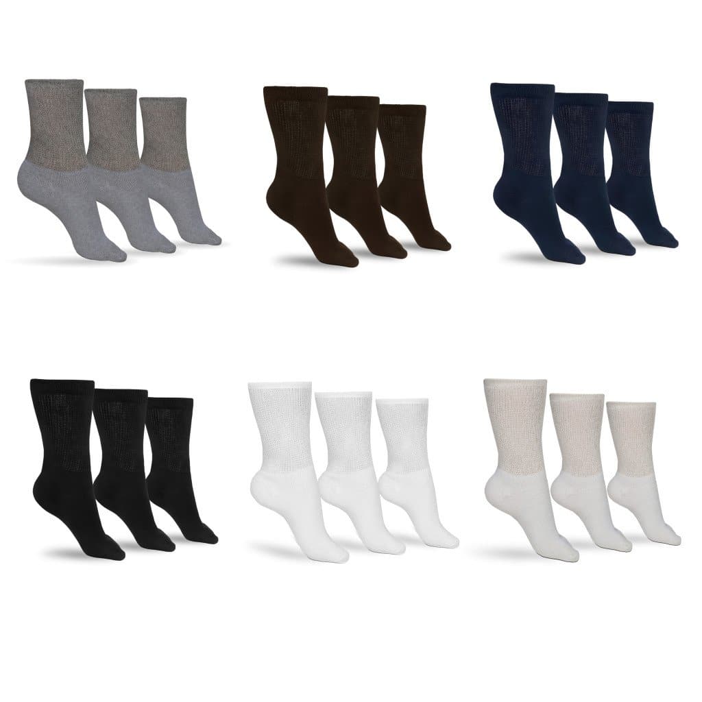 Women's Cotton Diabetic Crew Socks (Assorted) β product view 1