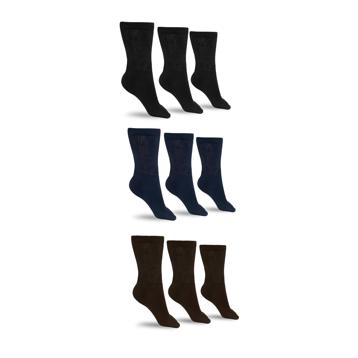 Women's Cotton Diabetic Crew Socks (Assorted) β product view 4