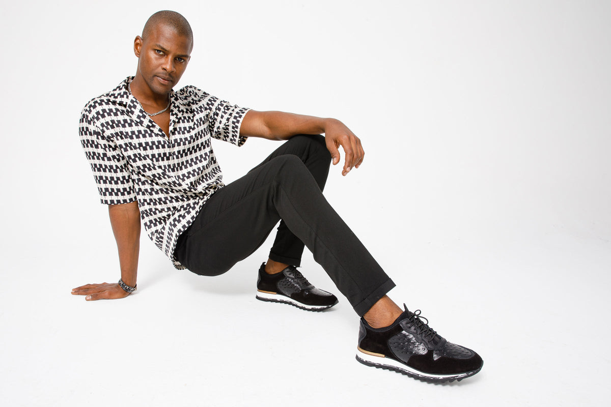 Vinci Leather The Sopez Black Leather Men Sneaker – product view 2