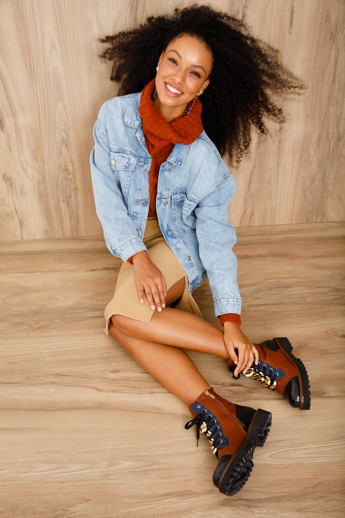 The Belgrad Brown Leather Lace-Up Ankle Women Boot With a Side Zipper Final Sale!