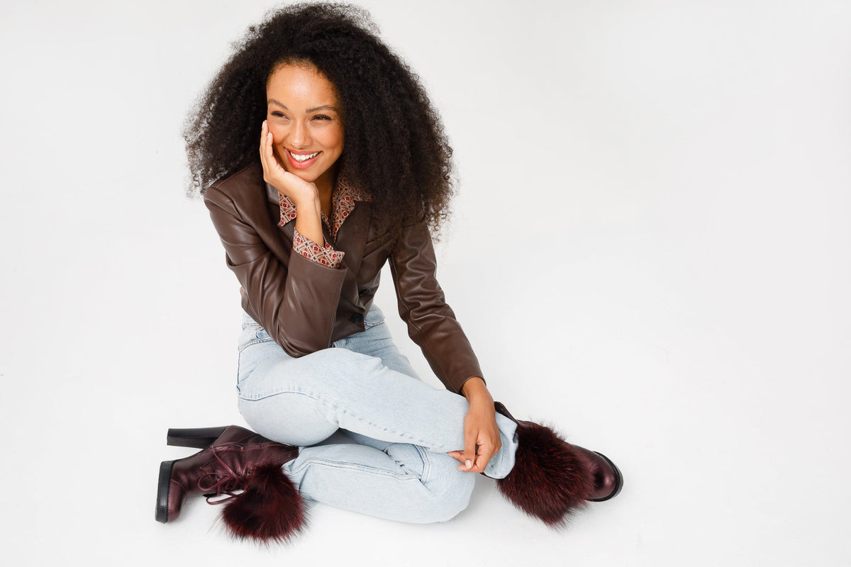 Vinci Leather The Melo Burgundy Leather Natural Mid Calf Platform Heel Women Boot – product view 16