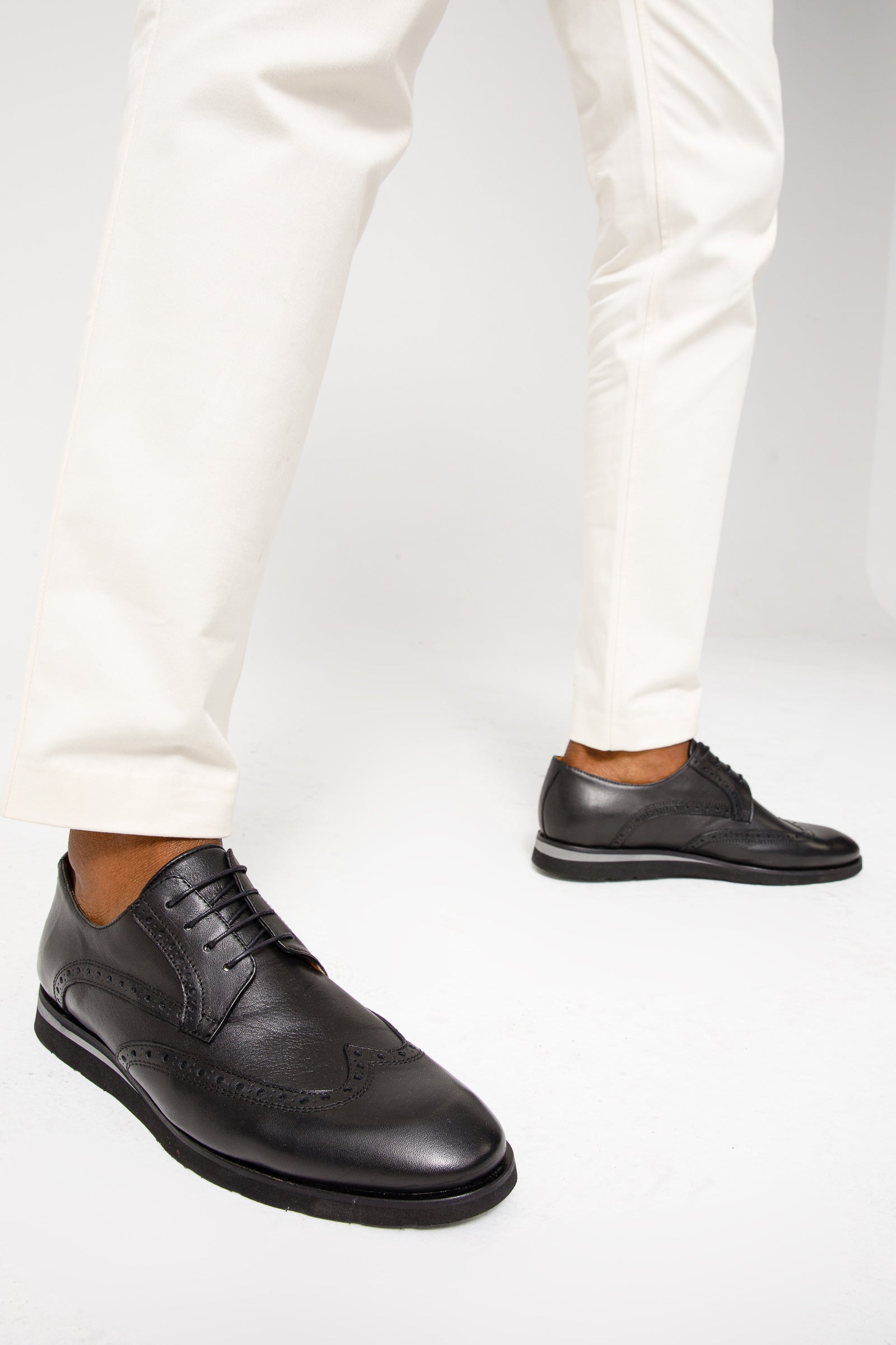 The Molise Black Wingtip Semi Brogue Derby Men Shoe Final Sale!