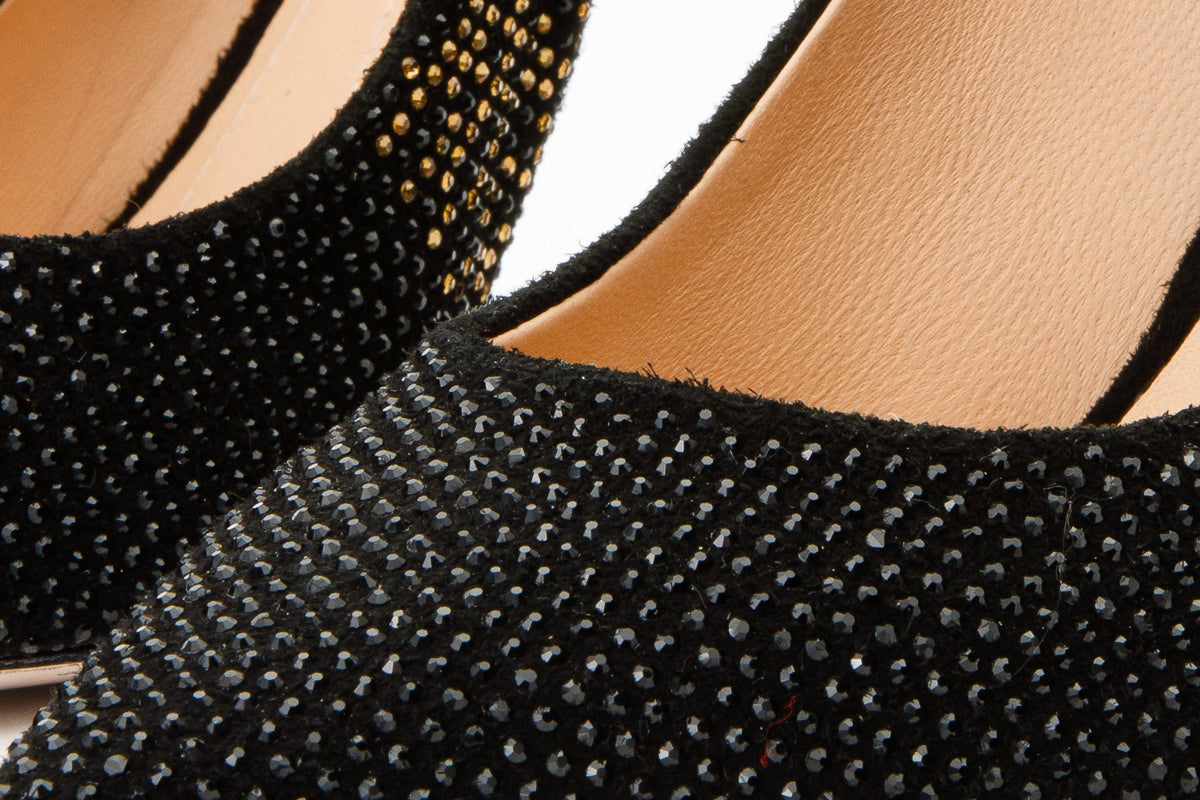 Vinci Leather The Bago Black & Gold Glitter Leather Pump Women Shoe – product view 5