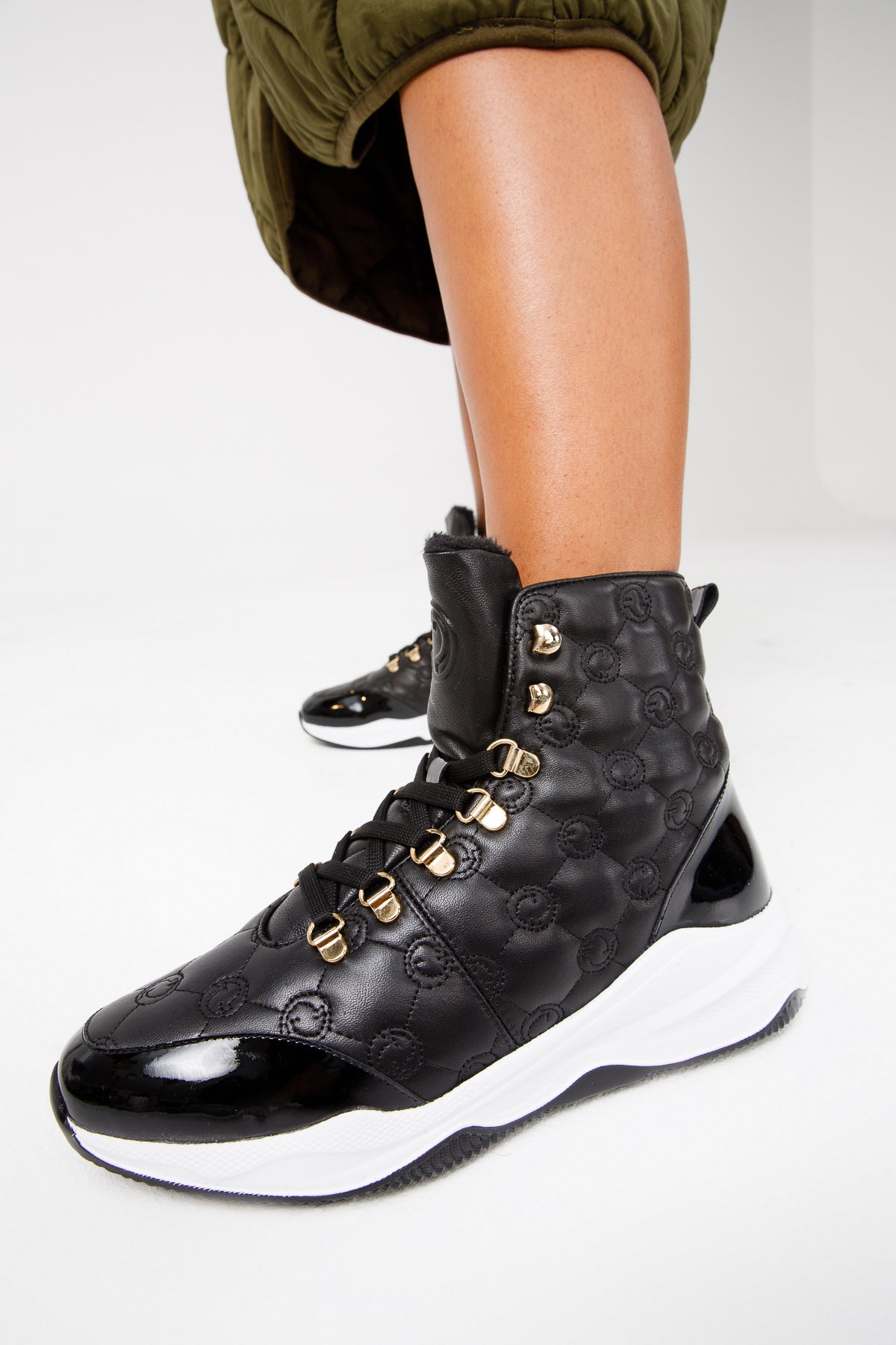The Cambridge Black Quilted Leather Ankle Women Boot Final Sale!