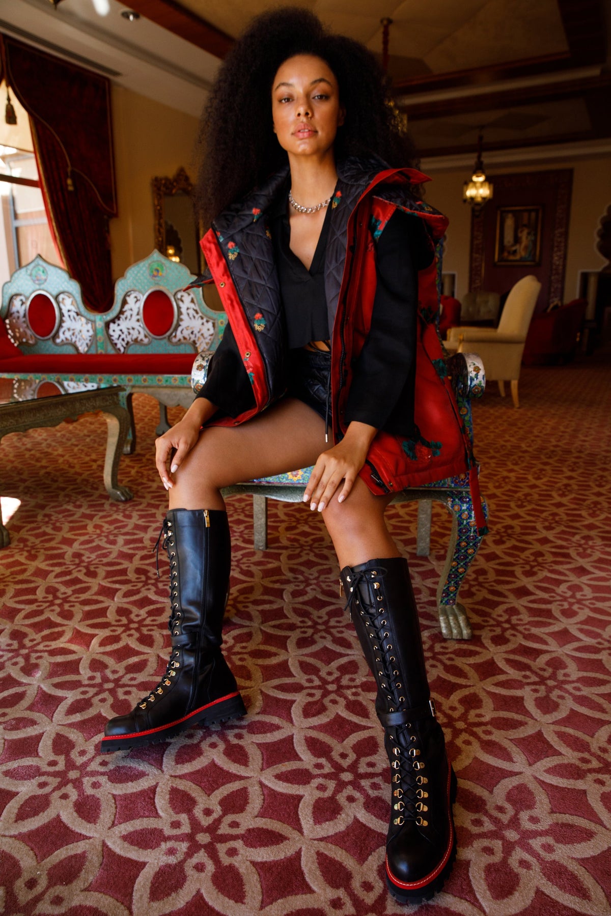 Vinci Leather The Istinye Black Leather Knee High Lace-Up Women Boot Limited Edition – product view 14