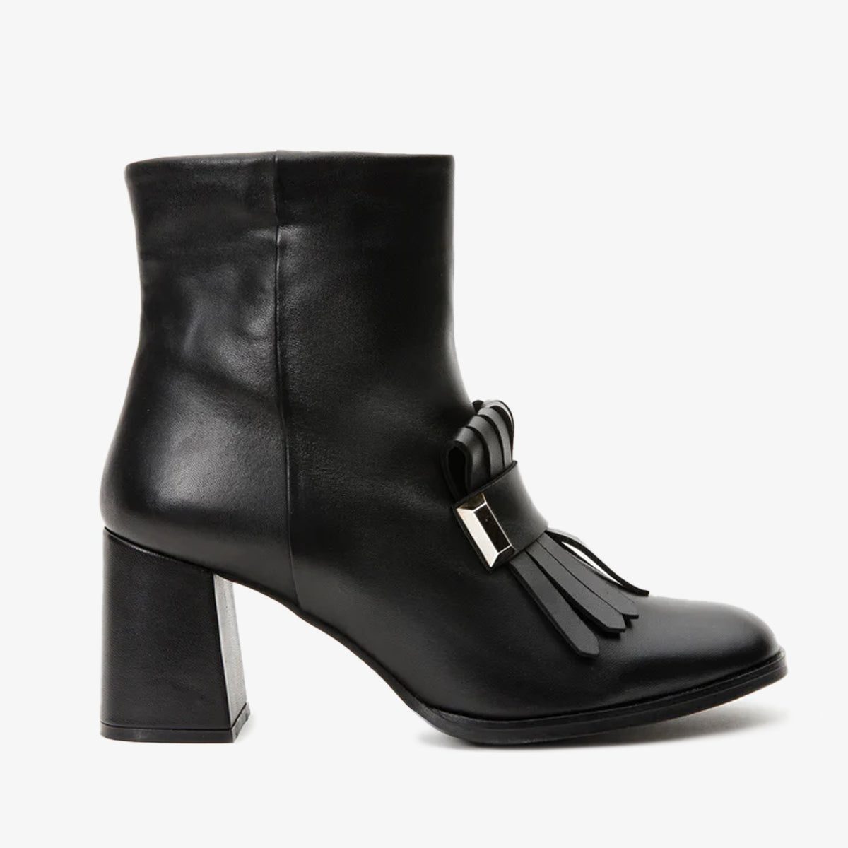 Vinci Leather The Luksor Black Leather Block Heel Women Boot – product view 1