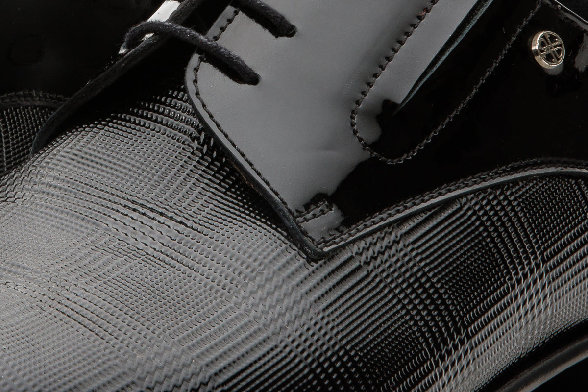 Vinci Leather The San Severo Black Patent Leather Derby Men Shoe – product view 5