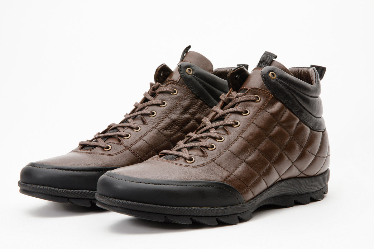 Vinci Leather The Riga Brown Leather Casual Lace-Up Men Boots Final Sale! – product view 3