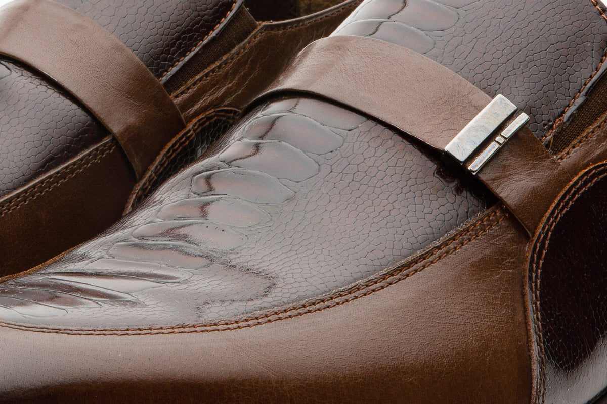 Vinci Leather The Kazablanka Brown Leather Bit Loafer Men Shoe – product view 5