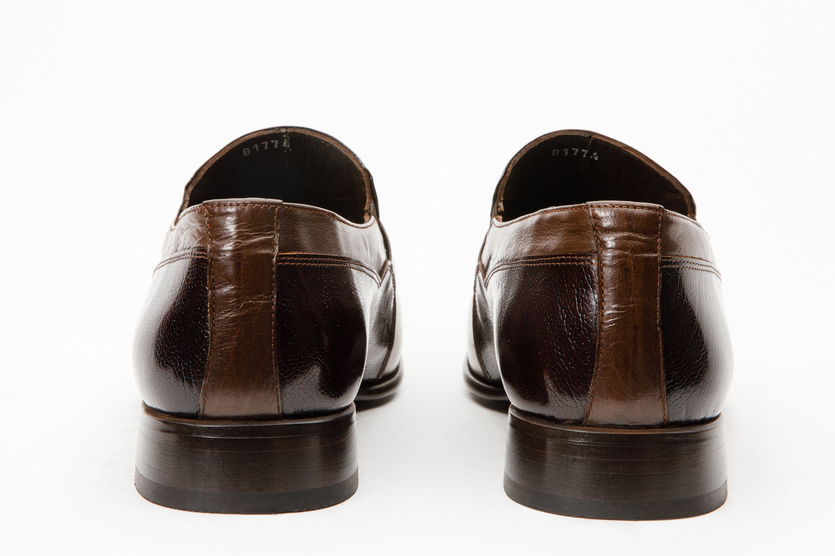 Vinci Leather The Kazablanka Brown Leather Bit Loafer Men Shoe – product view 3