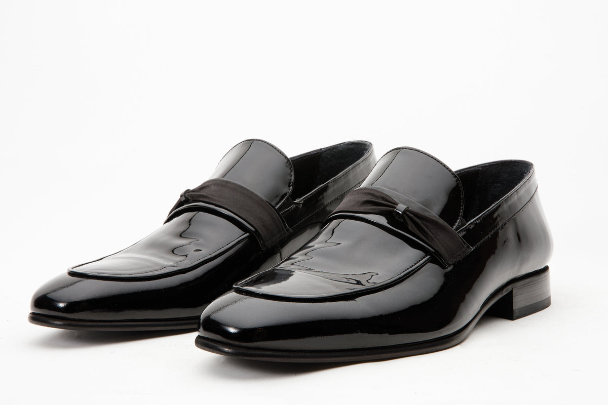 Vinci Leather The Dodoma Black Patent Leather Loafer Men Shoe – product view 3