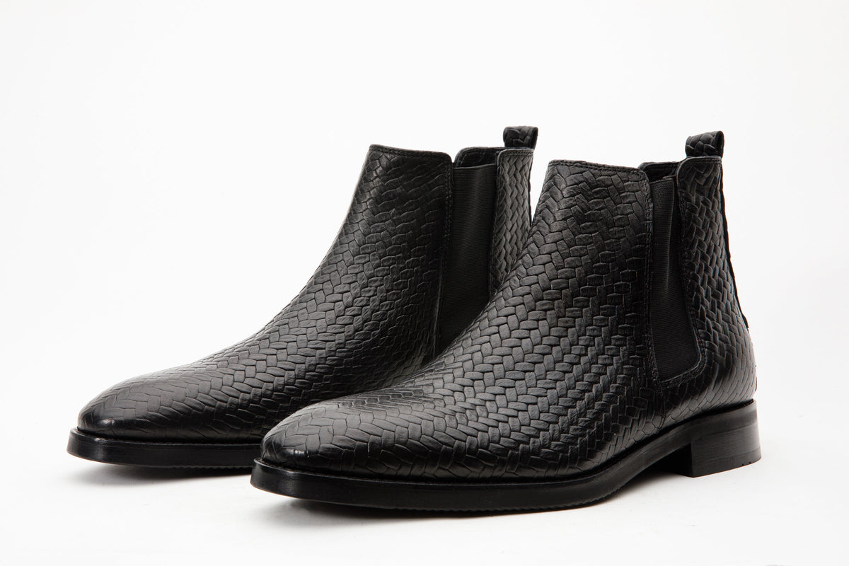 Vinci Leather The Oslo Black Leather Chelsea Men Boot – product view 2