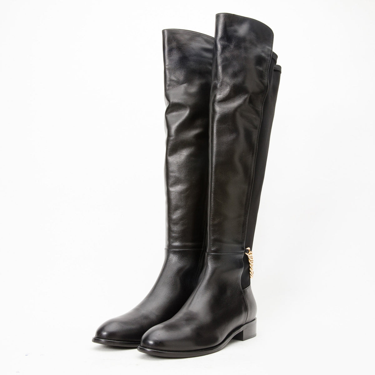 Vinci Leather The Tallin Black Leather Knee High Women Boot – product view 2