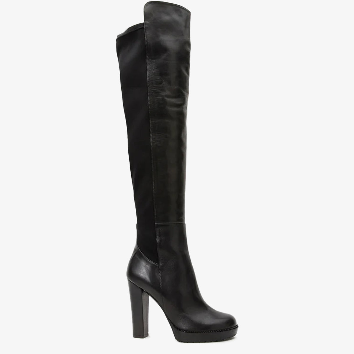 Vinci Leather The Sao Paulo Black Leather Knee High Platform Heel Women Boot – product view 1