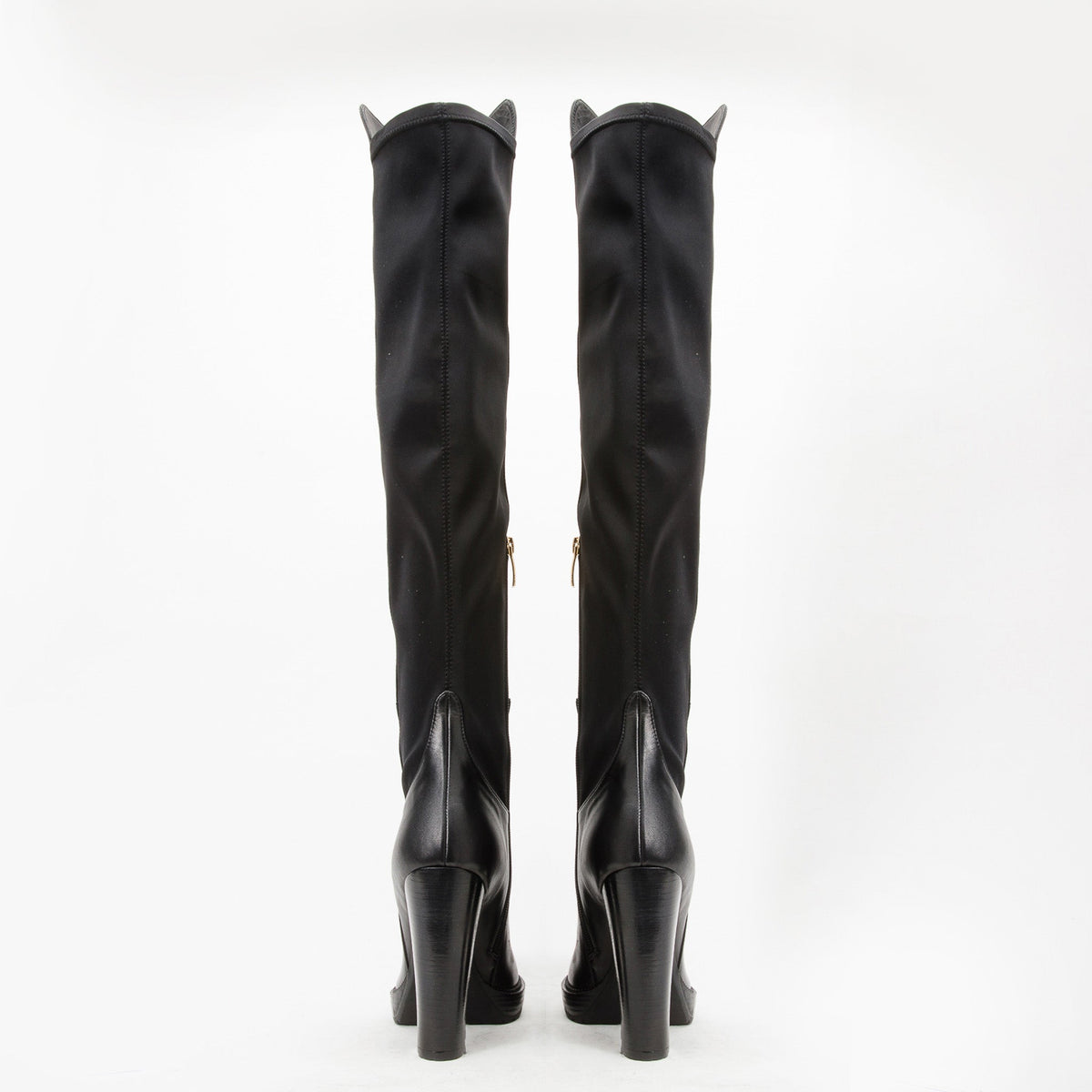 Vinci Leather The Sao Paulo Black Leather Knee High Platform Heel Women Boot – product view 5