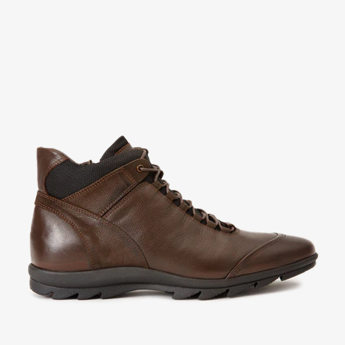 Vinci Leather The Houston Leather Brown Lace-Up Casual Men Boot with a Zipper – product view 1