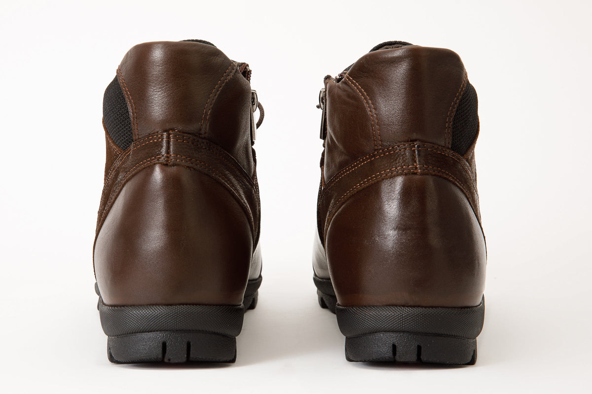 Vinci Leather The Houston Leather Brown Lace-Up Casual Men Boot with a Zipper – product view 4
