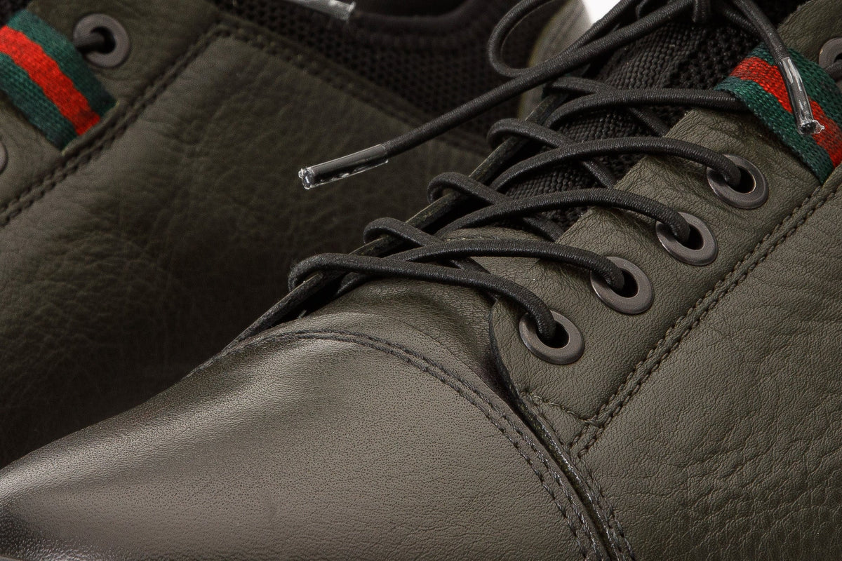 Vinci Leather The Hoxton Green Leather Men Sneaker Final Sale! – product view 3