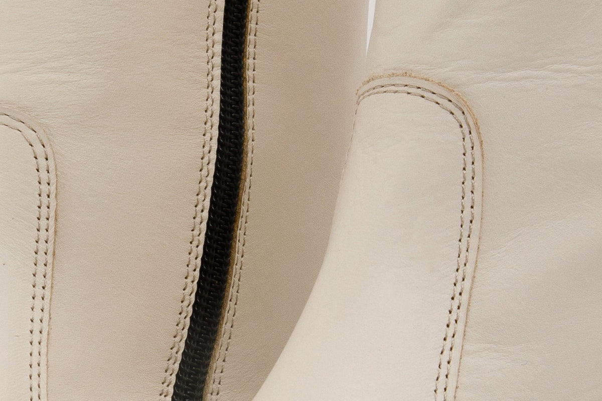Vinci Leather The Yako Cream Leather Mid Calf Women Boot Final Sale! – product view 3