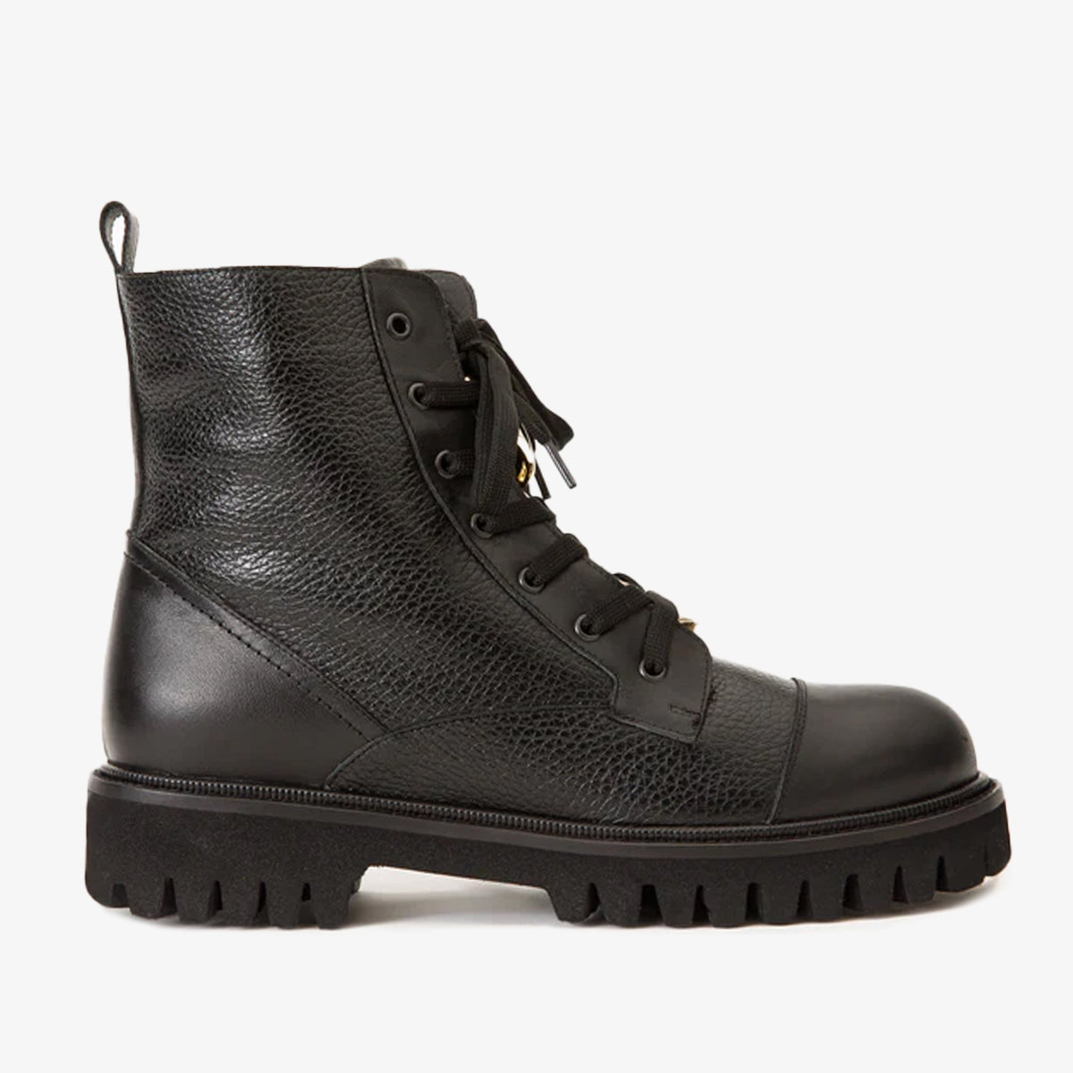 Vinci Leather The Belgrad Black Leather Lace-Up Ankle Women Boot With a Side Zipper Final Sale! – product view 1