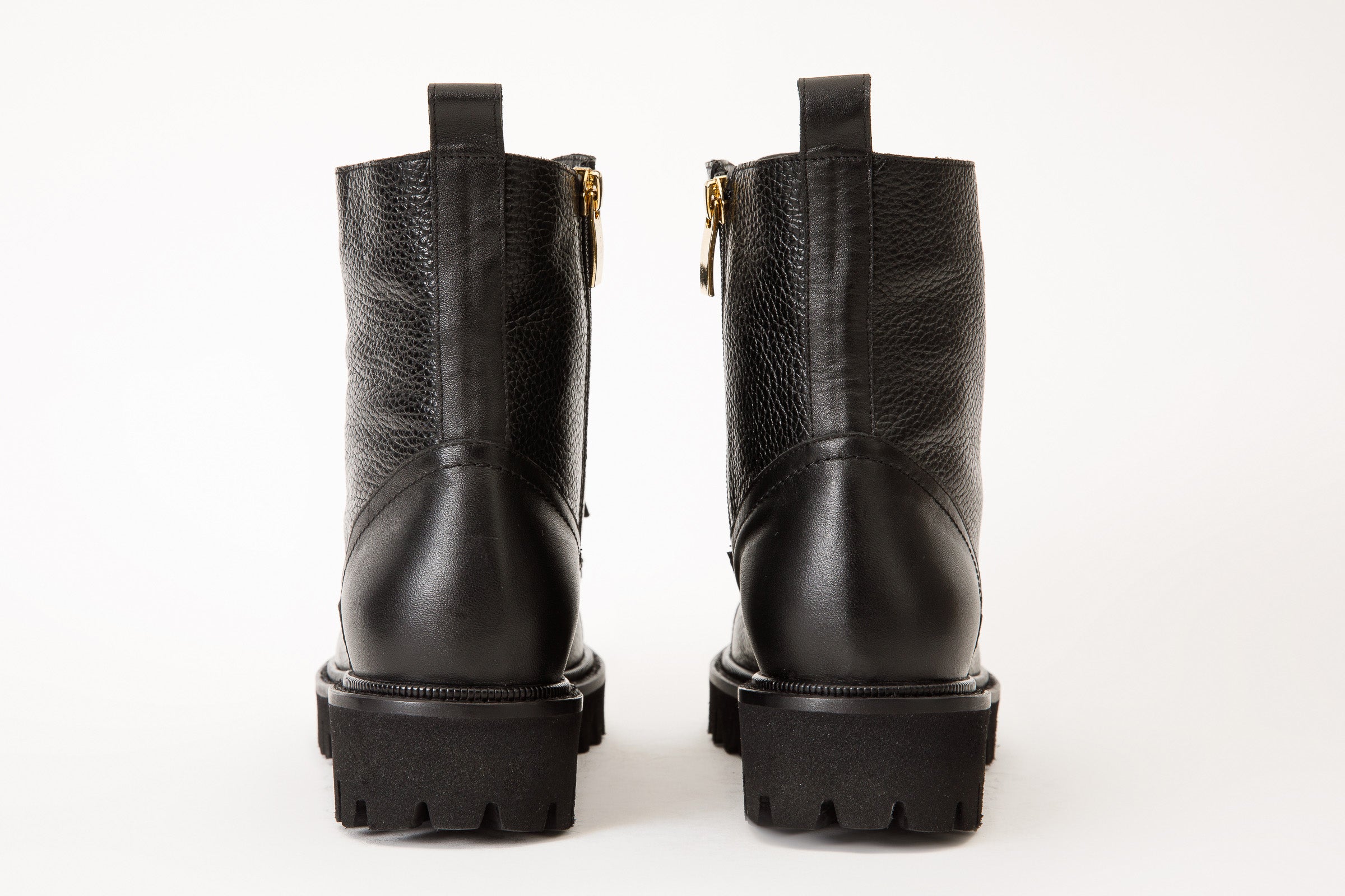 The Belgrad Black Leather Lace-Up Ankle Women Boot With a Side Zipper Final Sale!