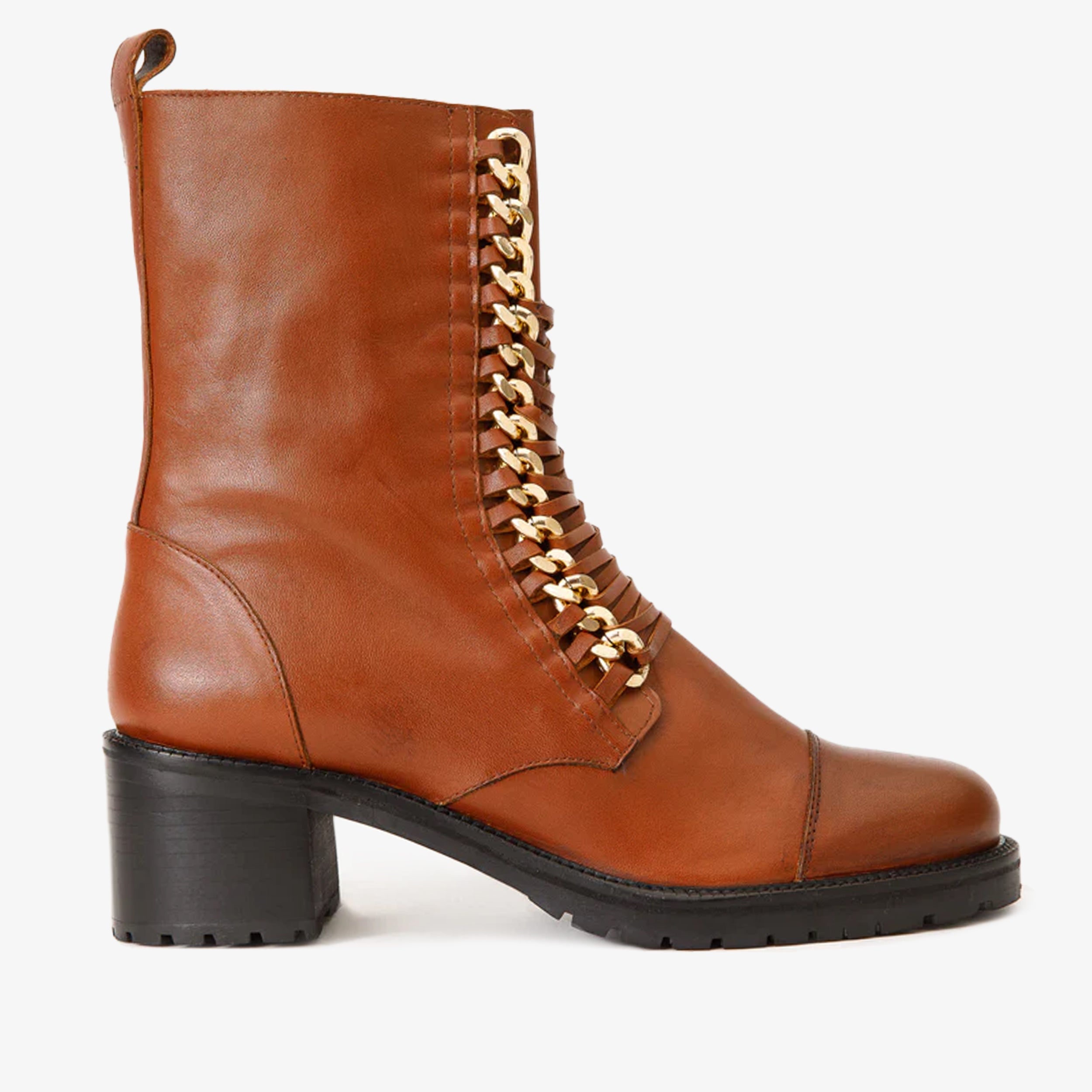 The Tuna Tan Leather Mid Calf Women Boot