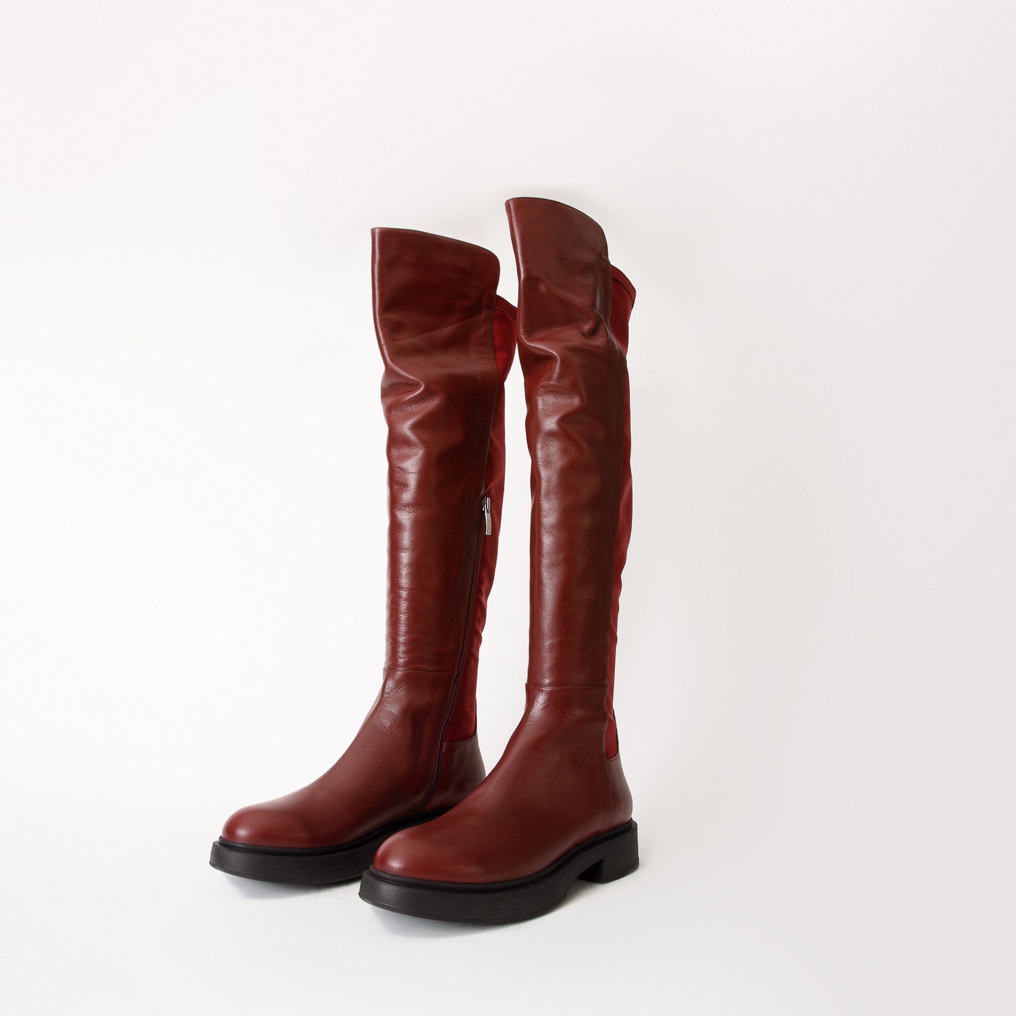 The Harmony Belle Burgundy Leather Knee High Women Boot