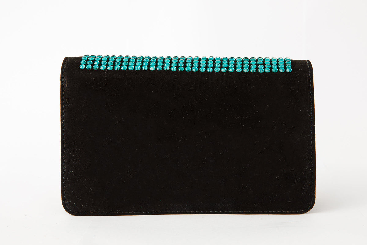 Vinci Leather The Ailano Black Leather Glitter Handbag – product view 3