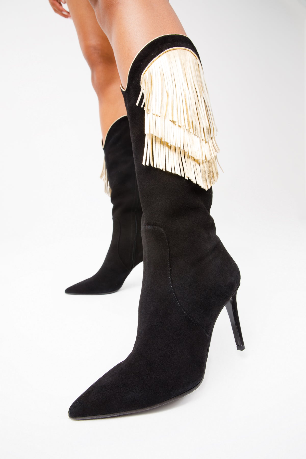 Vinci Leather The Vienna Black Suede Leather Knee High Women Boot – product view 8