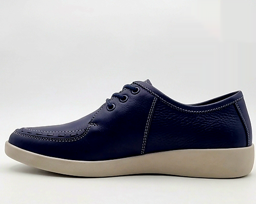 Johnny Famous Bally Style Delancey Men’s Navy Blue Nappa Leather Low Top Sneakers