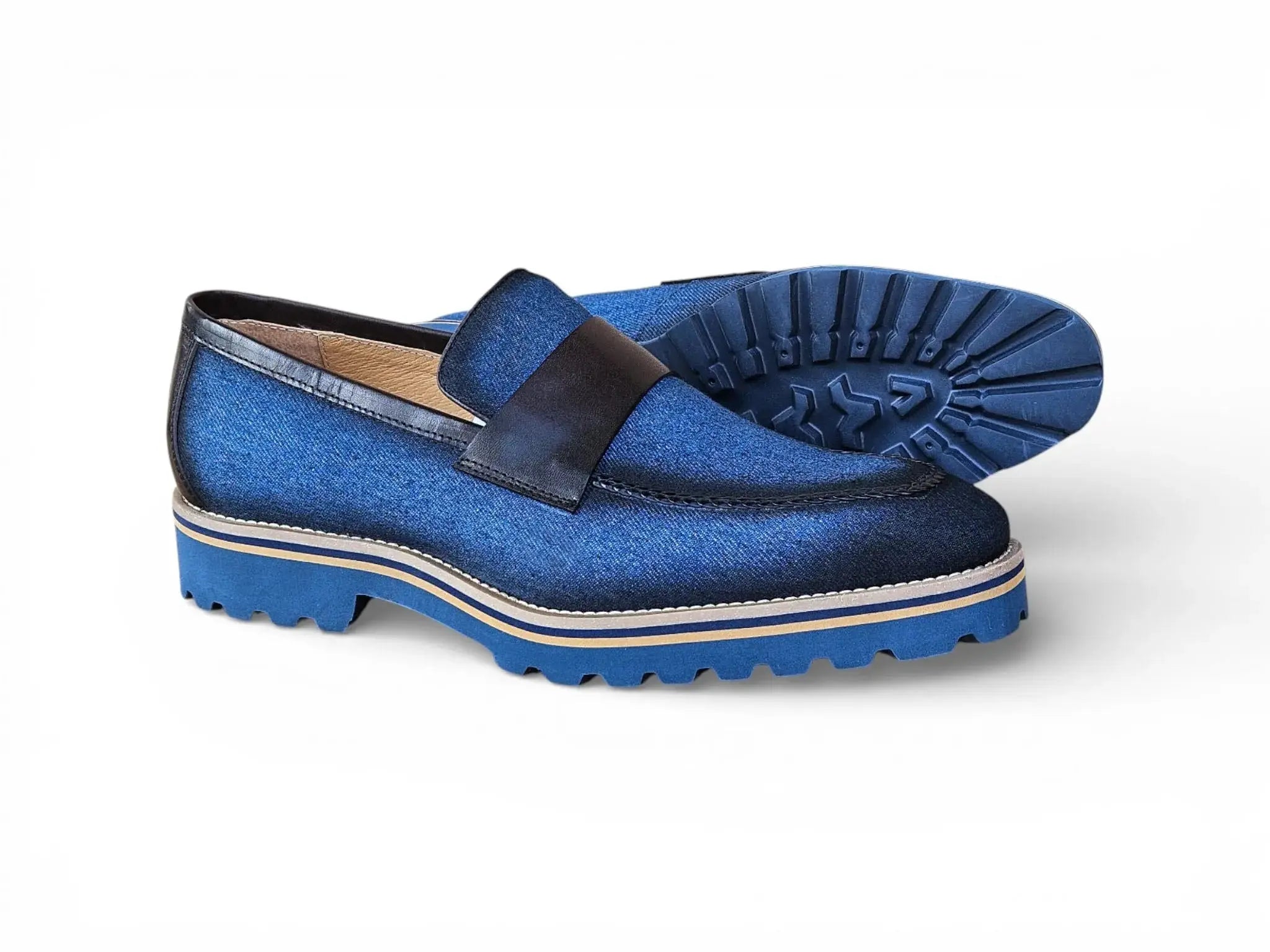 Denim Loafer in Lug Sole Carrucci Shoes Men's