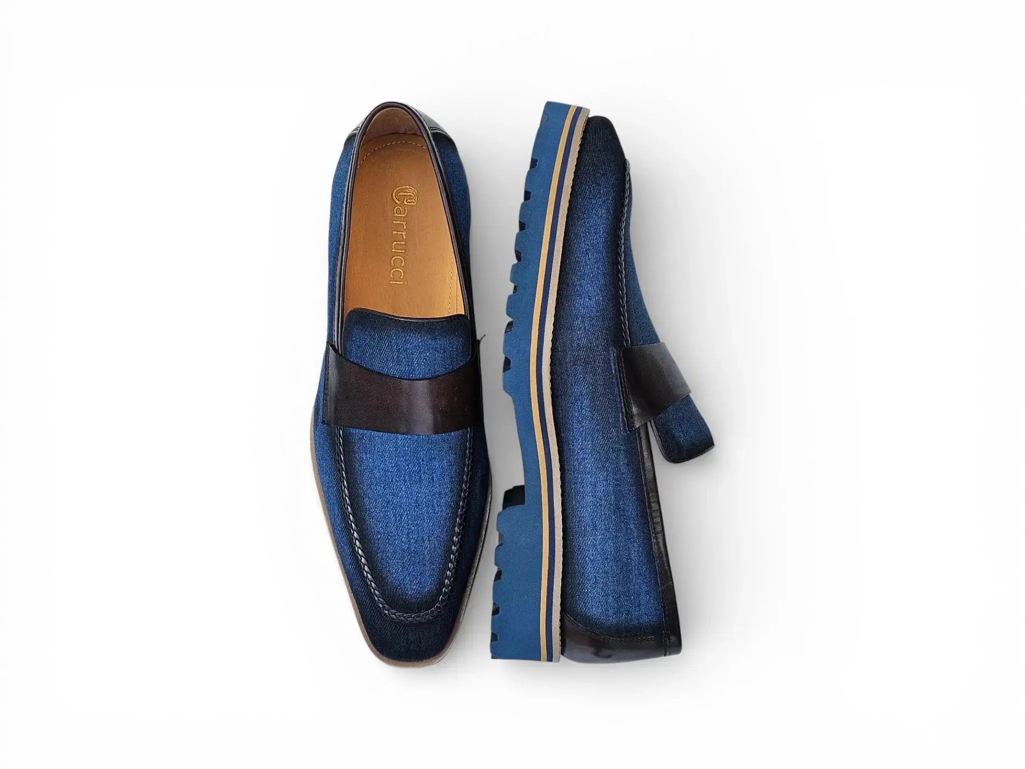 Denim Loafer in Lug Sole Carrucci Shoes Men's