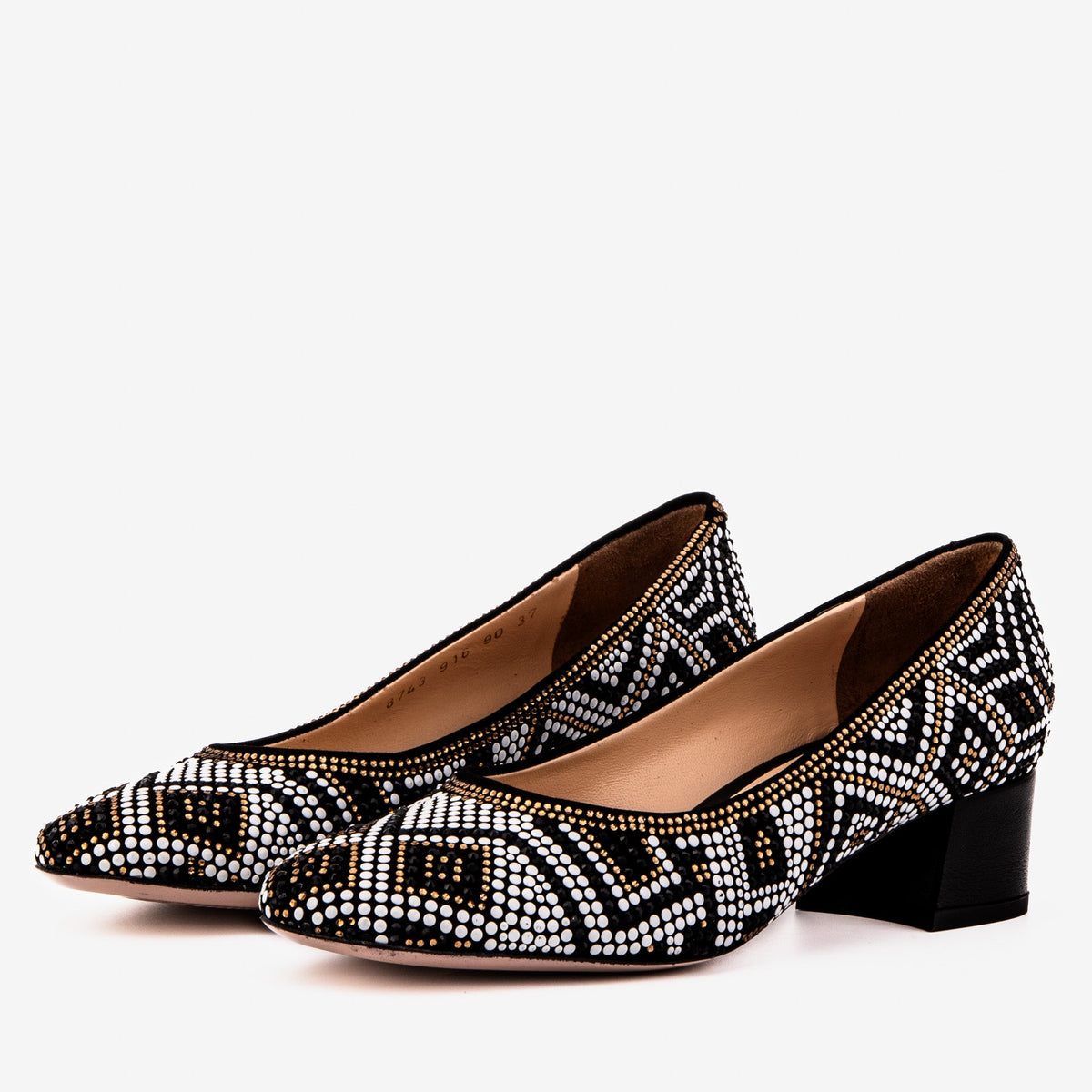 Vinci Leather Nampula Crystal-Embellished Black Leather Women Pump – product view 2