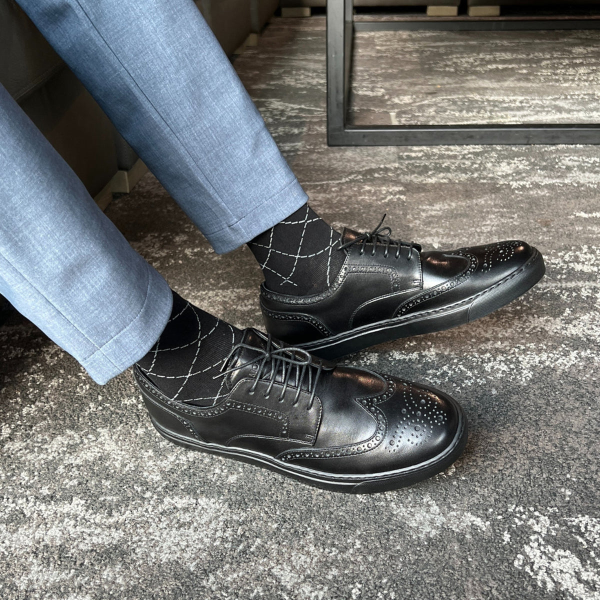 Men's Don Giovanni Wingtips - Black – product view 2