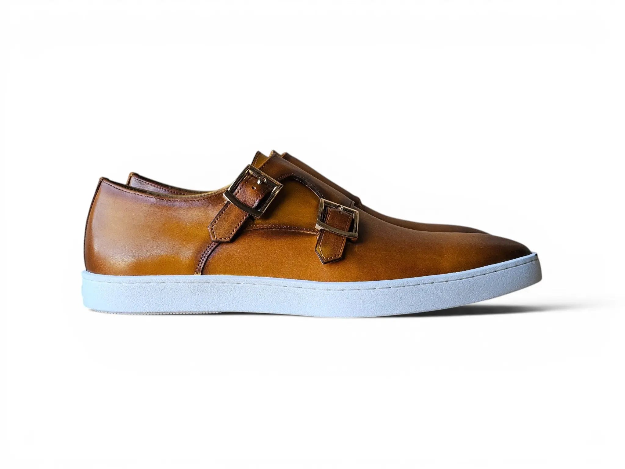 Carrucci Shoes Men's Double Monk Strap Leather Sneaker Comfort KS529 03