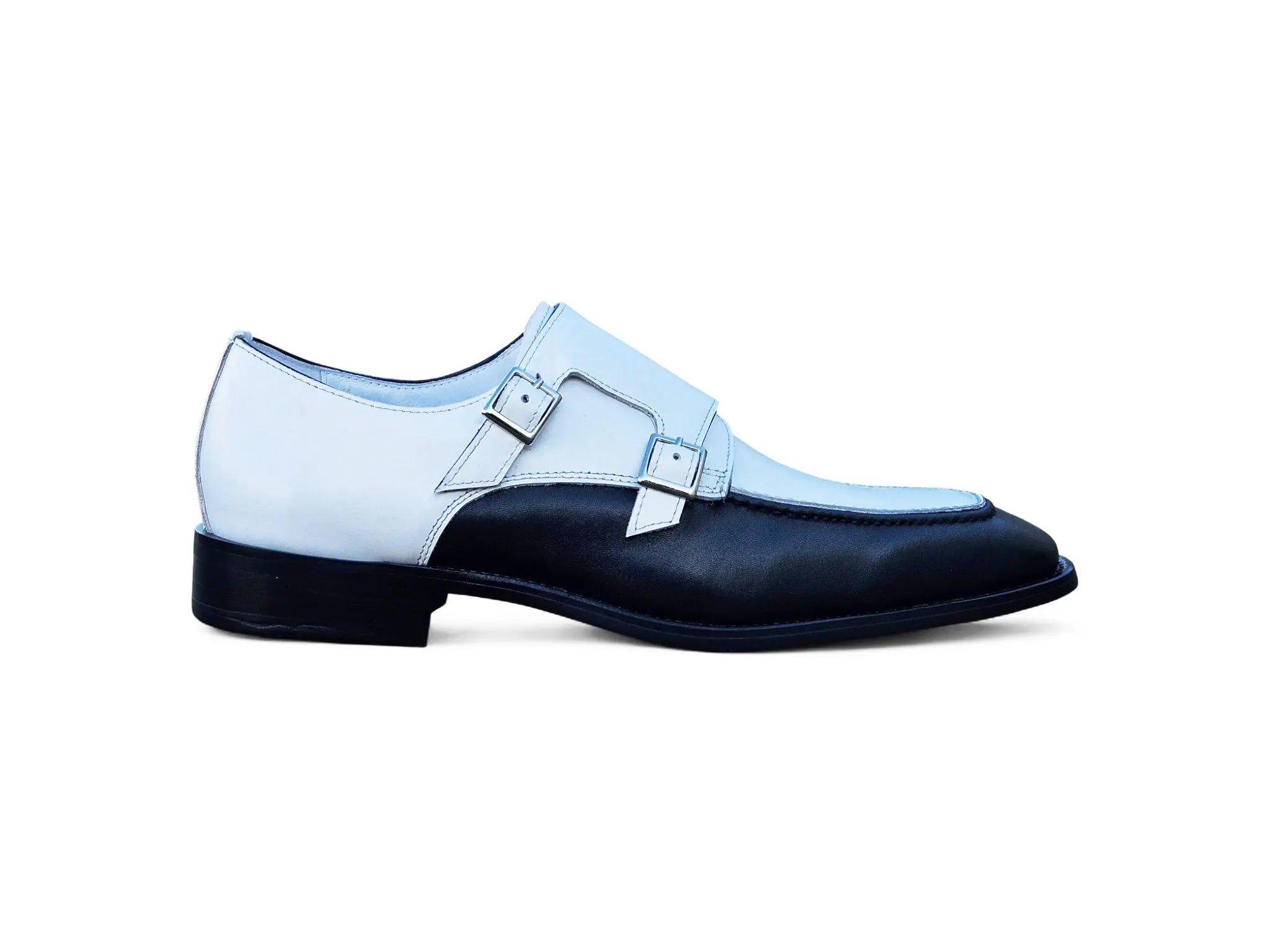 Carrucci Shoes Double Monk Strap Two Tone Calf Leather Loafer KS509 45T back view