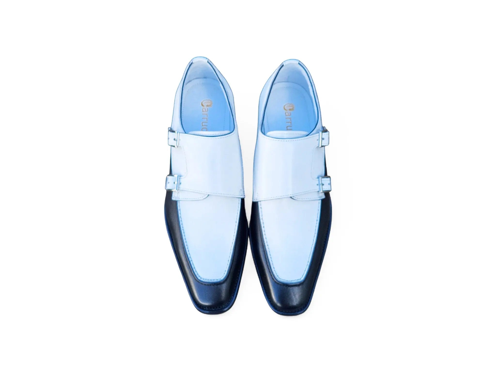 Carrucci Shoes Double Monk Strap Two Tone Calf Leather Loafer KS509 45T detail view