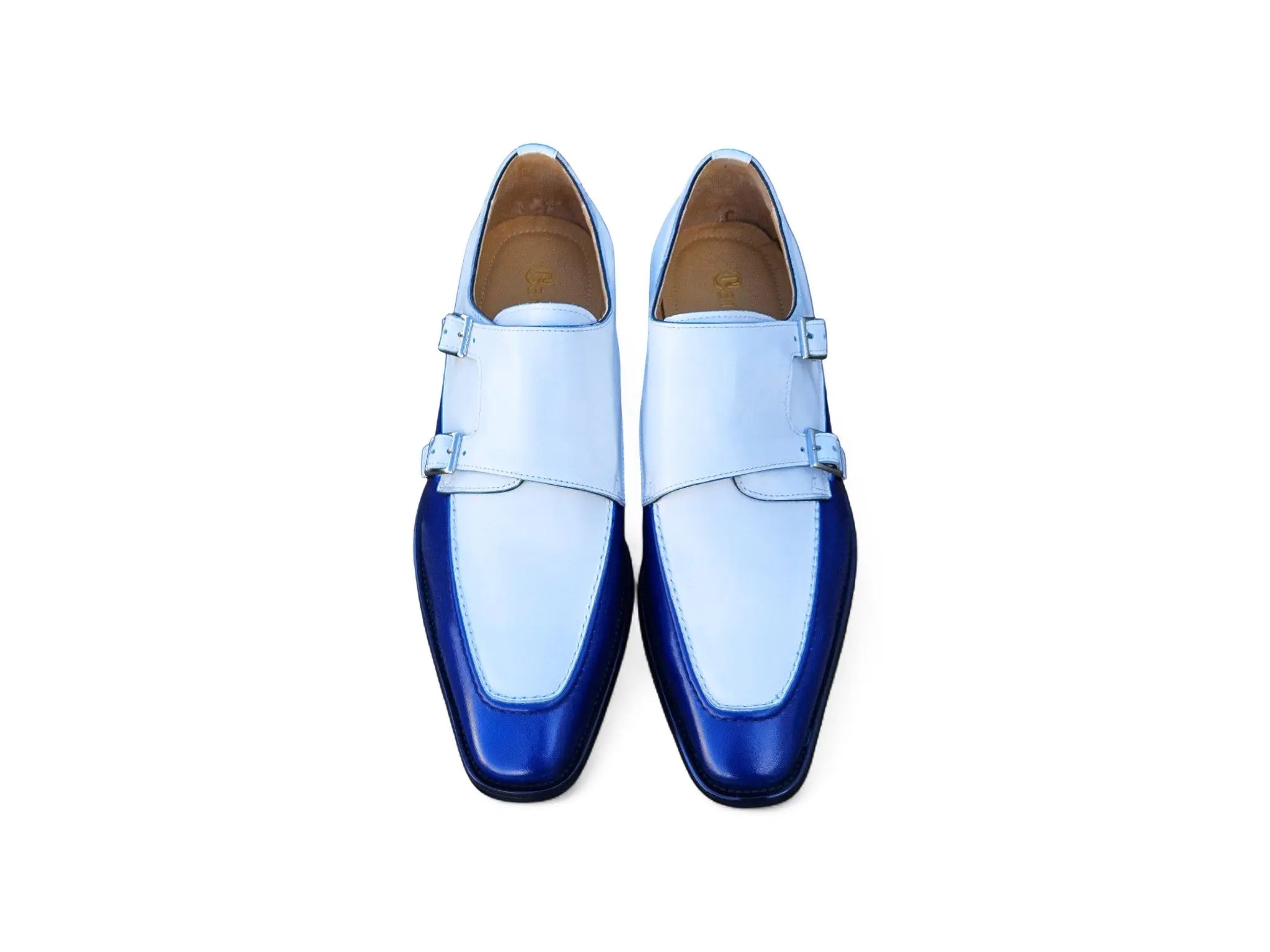 Carrucci Shoes Double Monk Strap Two Tone Calf Leather Loafer KS509 45T view 12