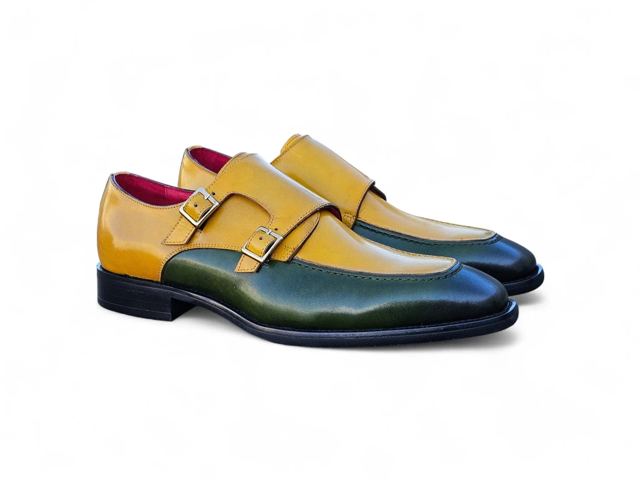 Carrucci Shoes Double Monk Strap Two Tone Calf Leather Loafer KS509 45T view 13