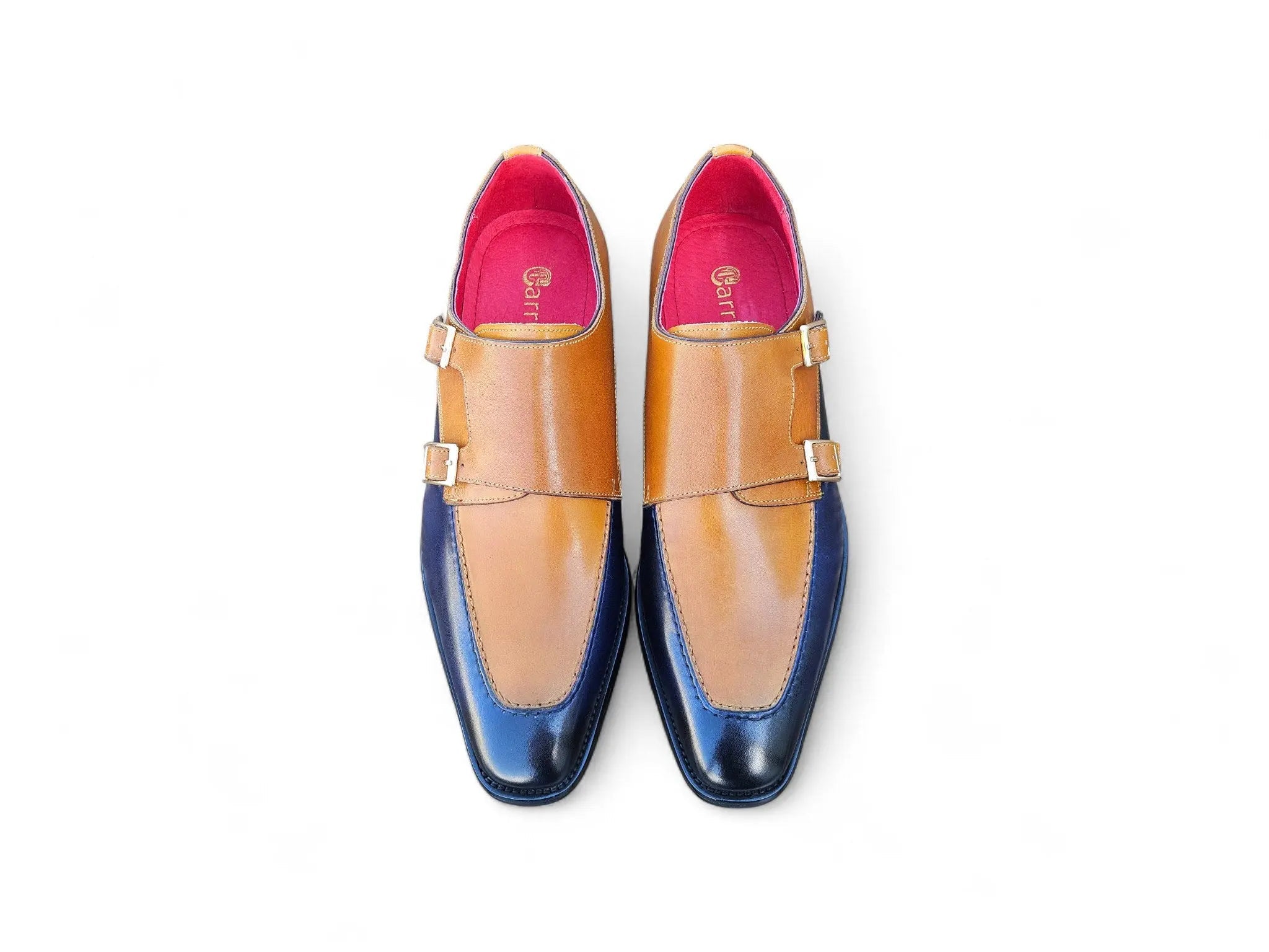 Carrucci Shoes Double Monk Strap Two Tone Calf Leather Loafer KS509 45T view 20