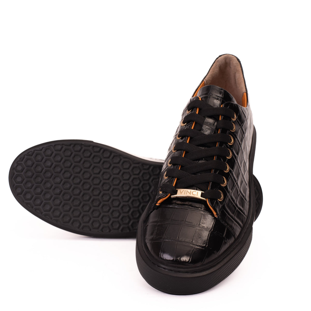 Vinci Leather The Dublin Black Leather Men Sneaker – product view 5
