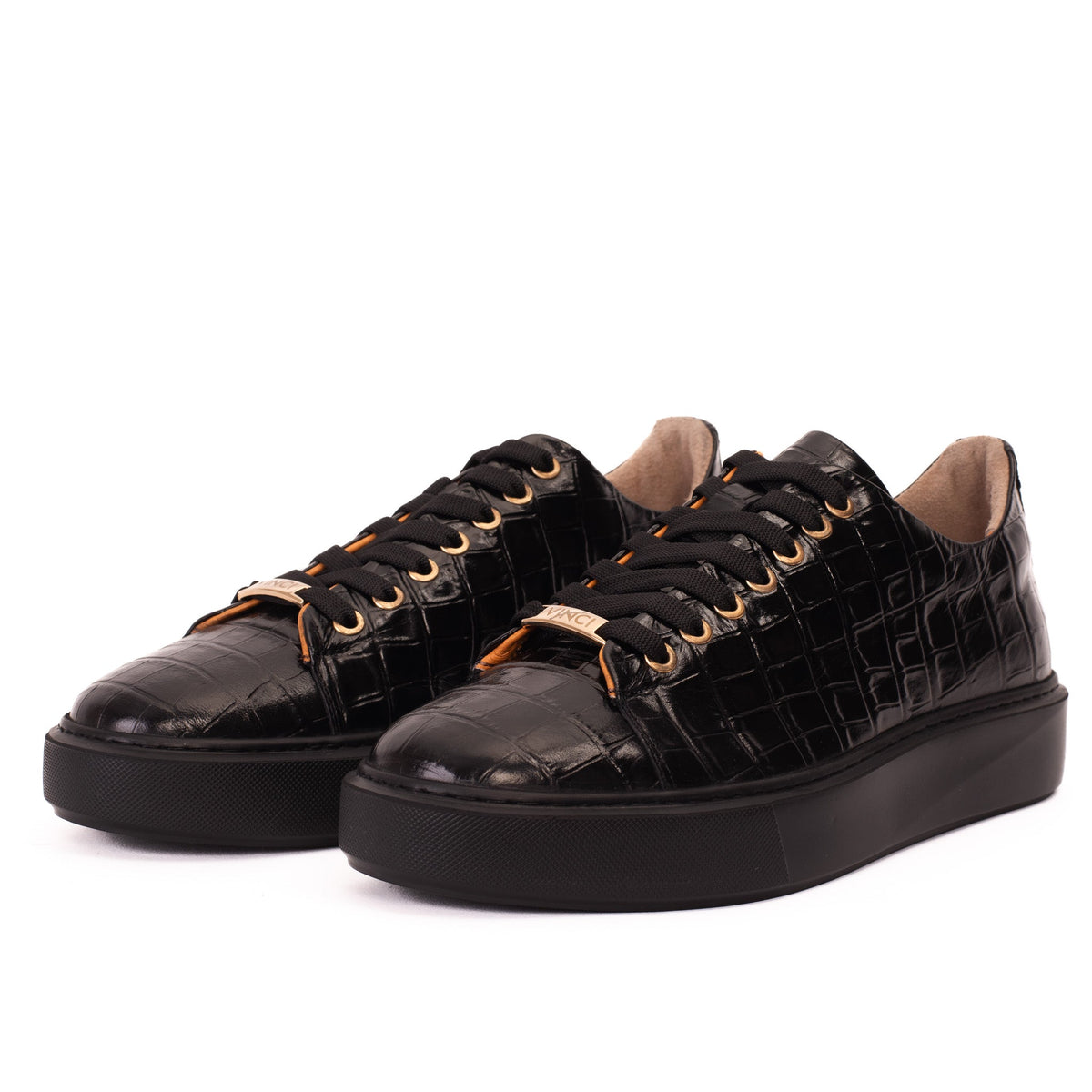 Vinci Leather The Dublin Black Leather Men Sneaker – product view 2