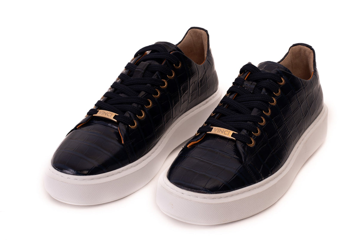 Vinci Leather The Dublin Blue Leather Men Sneaker – product view 7