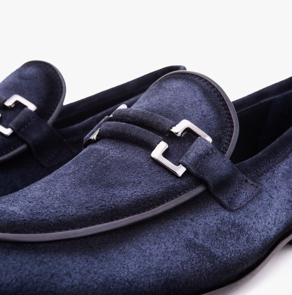 The Brooks Navy Suede Bit Loafer Men Shoe – product view 3