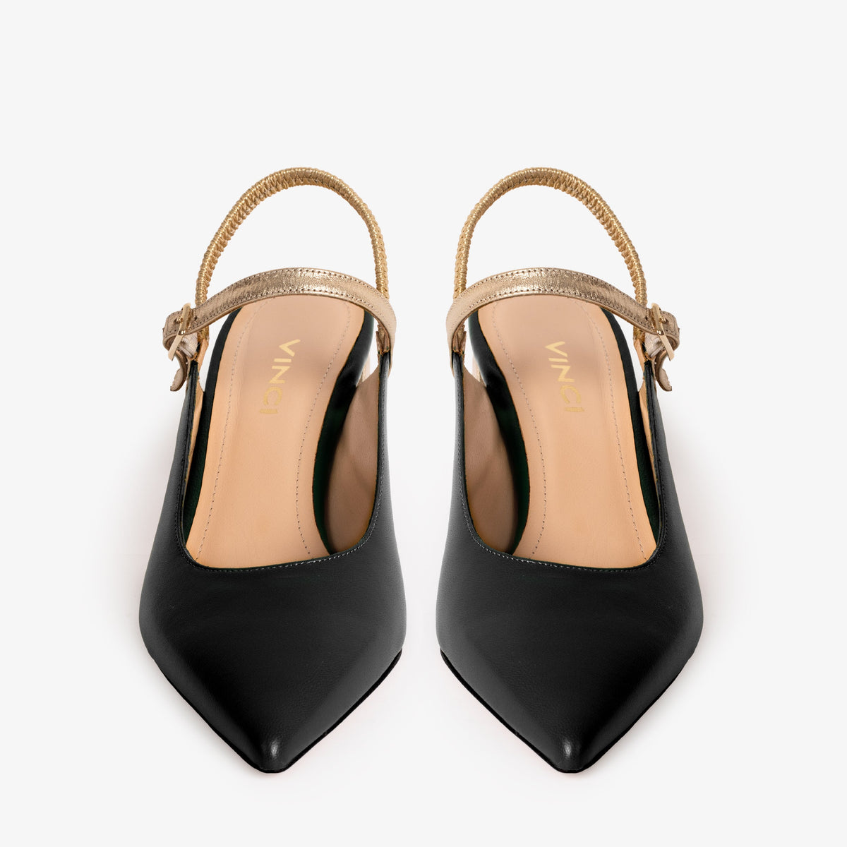 Vinci Leather The Pompei Black Leather Slingback Women Sandal – product view 5