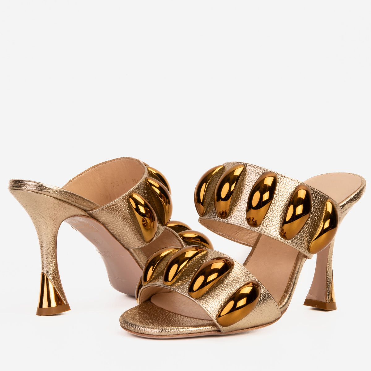 Vinci Leather The Eclipse Gold Leather Women Sandal – product view 4