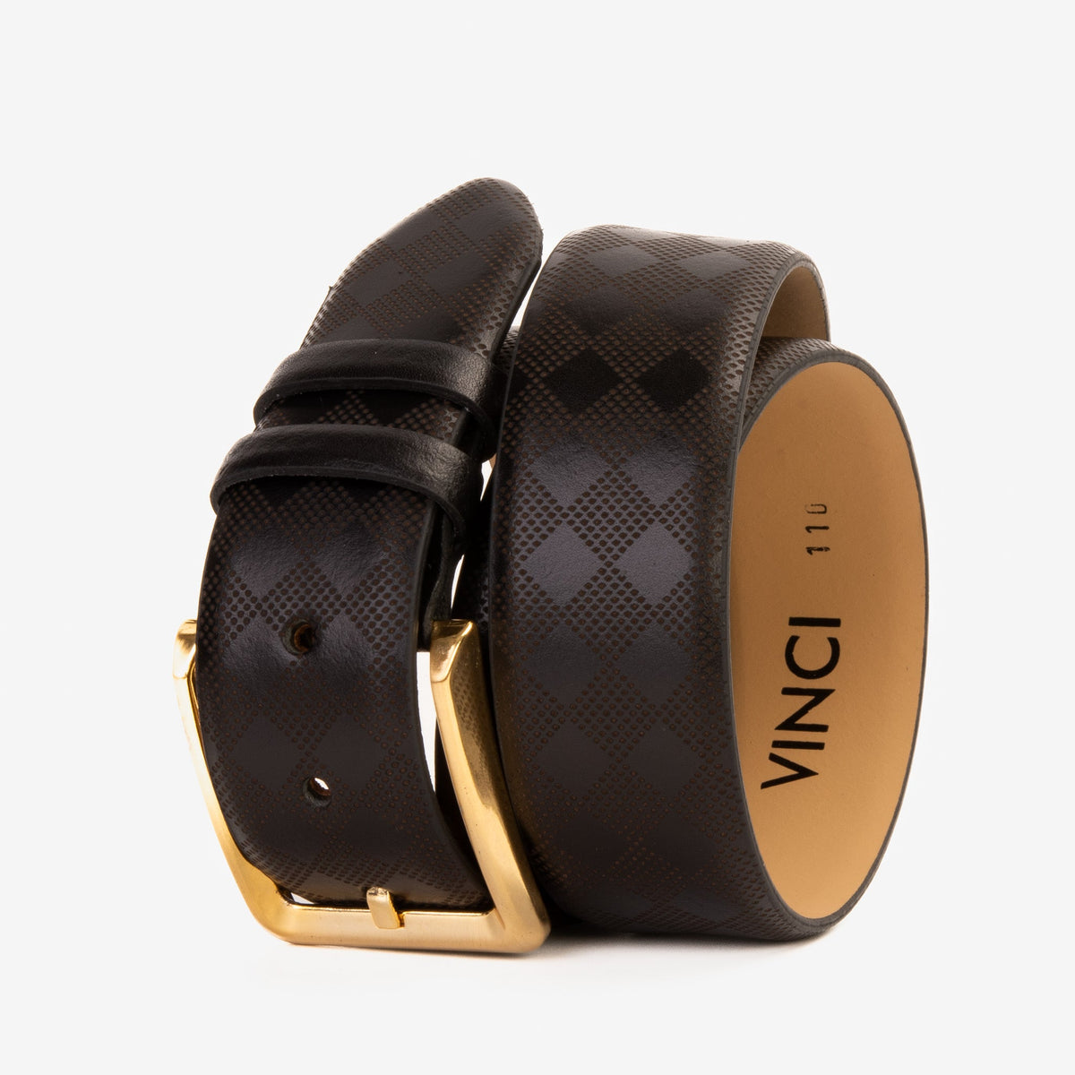 Vinci Leather The Cenova Black Calfskin Belt – product view 3