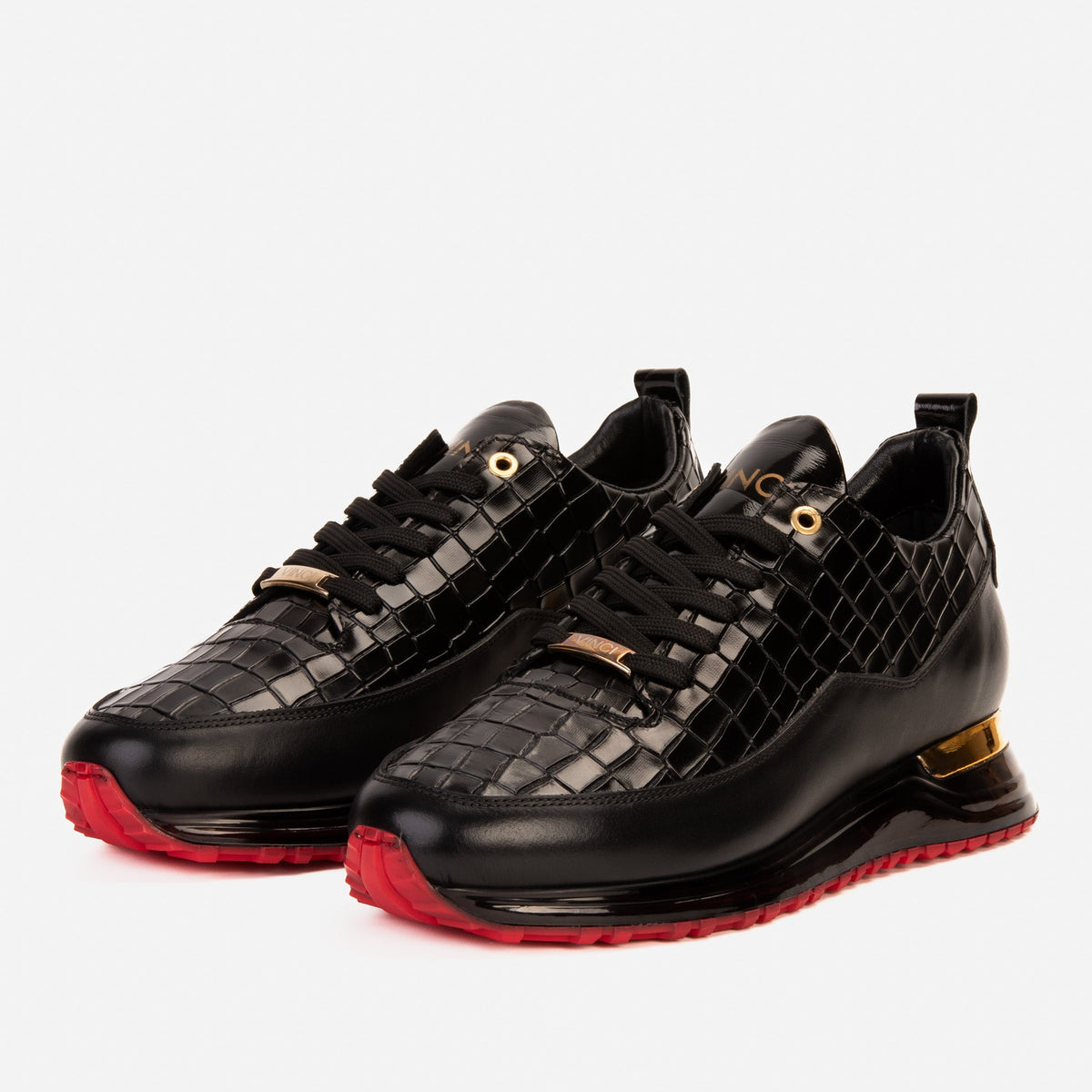 Vinci Leather The Marseille Black Leather Men Sneaker – product view 3