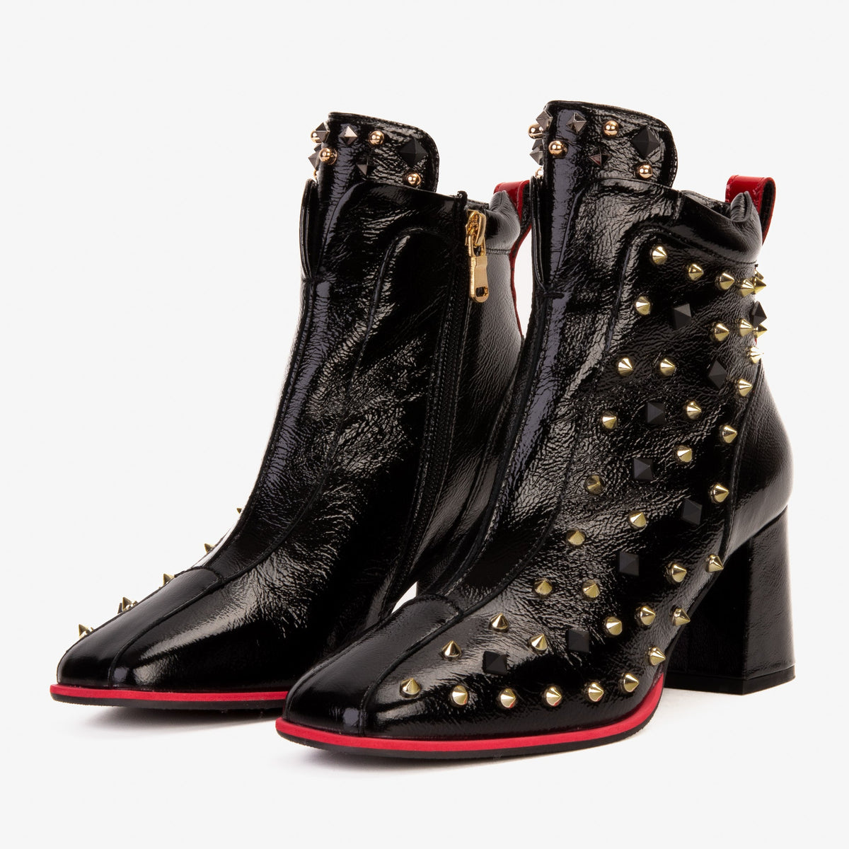 Vinci Leather The Infanta Black Leather Block Heel Women Boot – product view 2